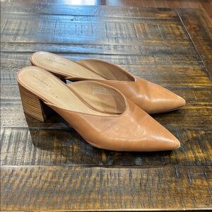 Halogen Mules pointed toe 2.5” stacked heel great work shoe used